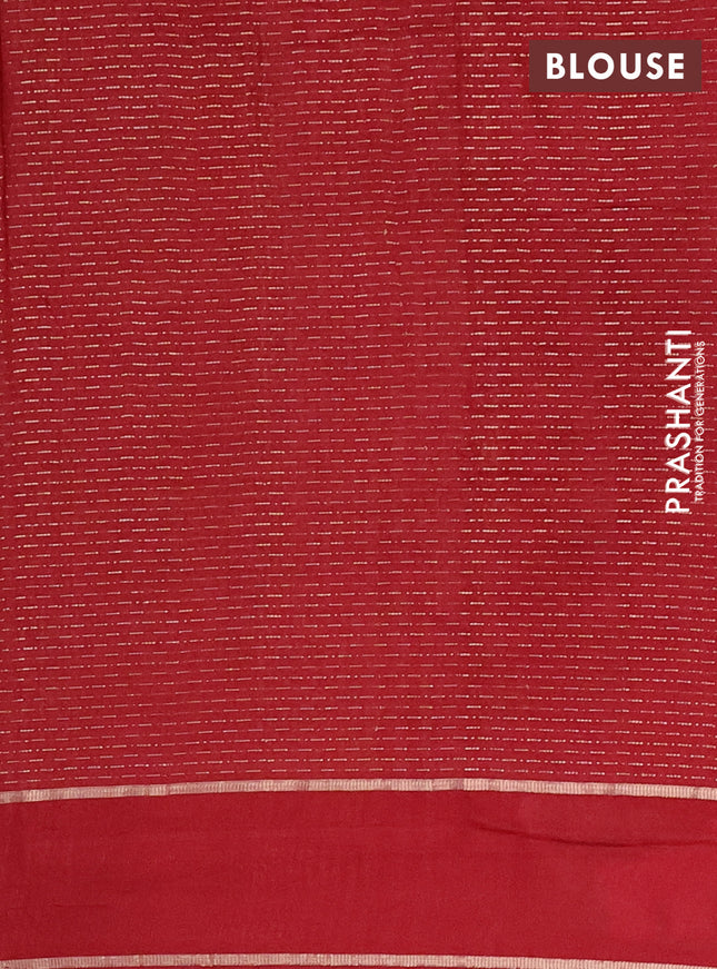 Semi chanderi saree maroon with allover zari weaves and floral embroidery border