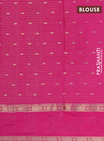 Semi chanderi saree pink with allover zari weaves & buttas and floral embroidery border