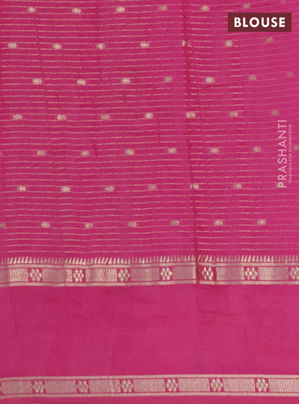 Semi chanderi saree pink with allover zari weaves & buttas and embroidery border
