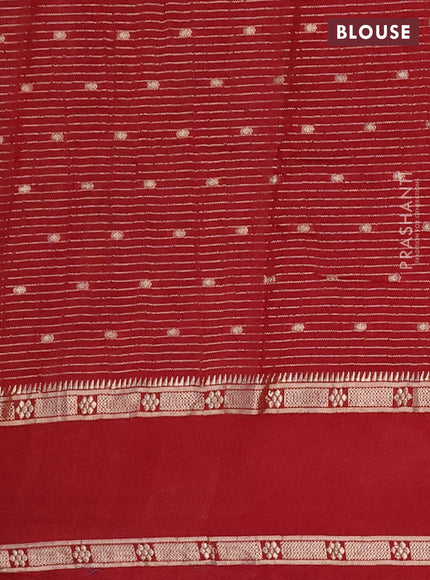 Semi chanderi saree maroon with allover zari weaves & buttas and embroidery border