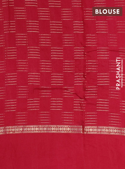 Semi chanderi saree maroon with allover zari woven geometric weaves and pichwai embroidery border