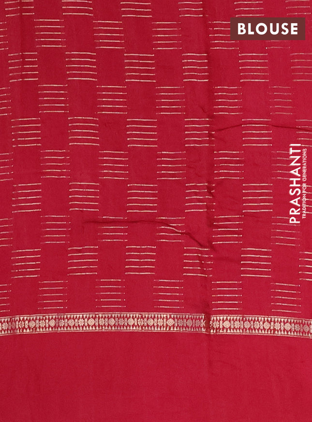 Semi chanderi saree maroon with allover zari woven geometric weaves and pichwai embroidery border