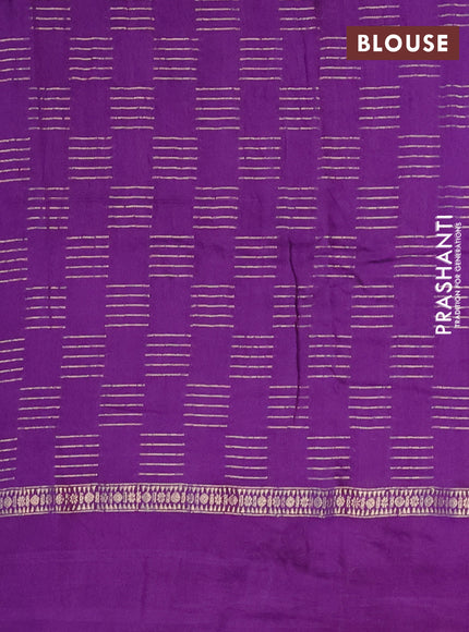 Semi chanderi saree violet with allover zari woven geometric weaves and pichwai embroidery border