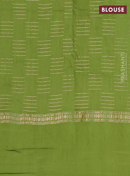 Semi chanderi saree light green with allover zari woven geometric weaves and pichwai embroidery border