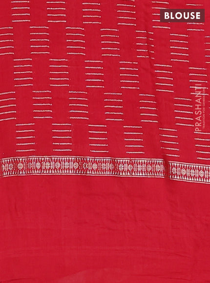 Semi chanderi saree red with allover zari woven geometric weaves and pichwai embroidery border