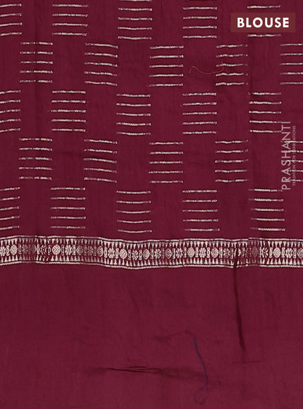 Semi chanderi saree maroon with allover zari woven geometric weaves and pichwai embroidery border