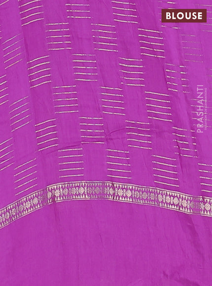 Semi chanderi saree purple with allover zari woven geometric weaves and pichwai embroidery border