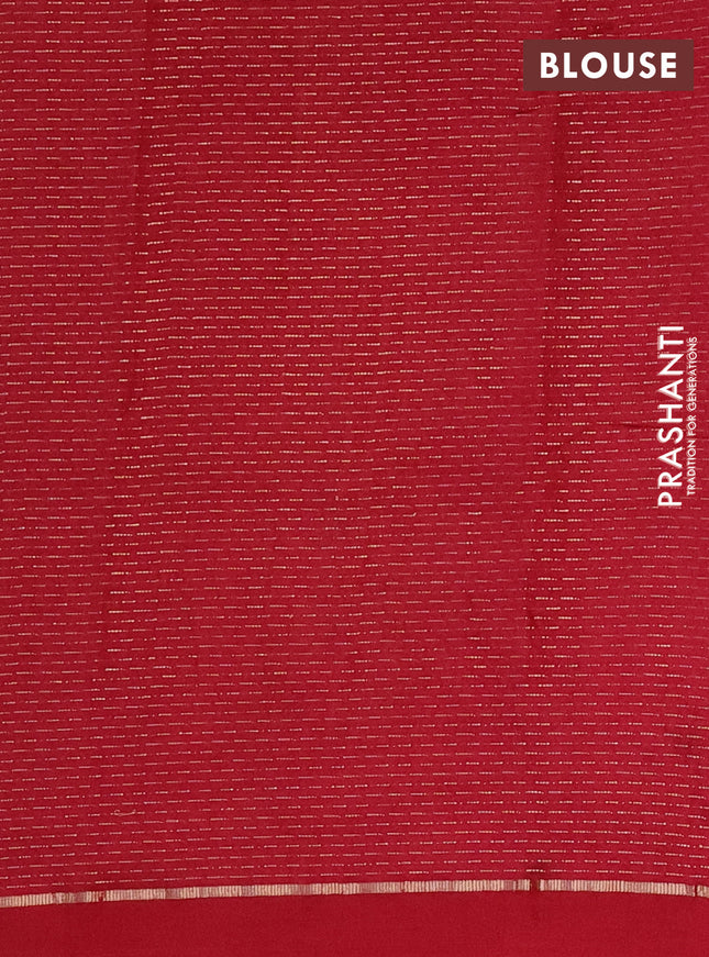 Semi chanderi saree maroon with allover zari woven stripes pattern and embroidery border