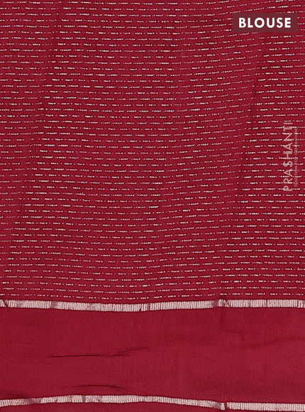Semi chanderi saree maroon with allover zari weaves and floral embroidery border