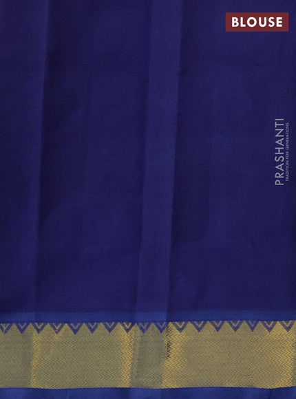 Silk cotton saree maroon and blue with paisley zari woven buttas and zari woven buttas