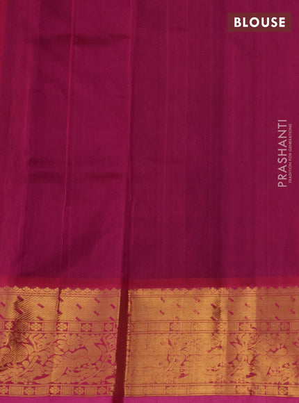 Silk cotton saree blue and pink with allover zari woven butta weaves and long zari woven border