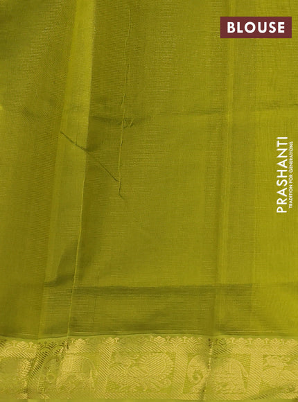 Silk cotton saree black and lime green with allover vairosi pattern and zari woven border