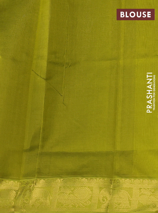Silk cotton saree black and lime green with allover vairosi pattern and zari woven border