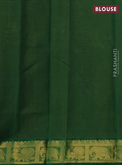 Silk cotton saree dual shade of pink and green with allover vairaosi pattern and zari woven border