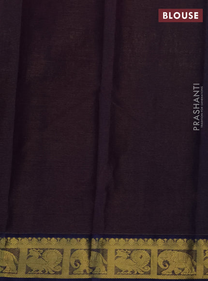 Silk cotton saree maroon and blue with allover vairaosi pattern and zari woven border