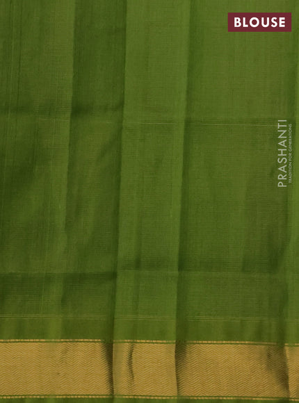 Silk cotton saree blue and light green with allover vairaosi pattern and zari woven border