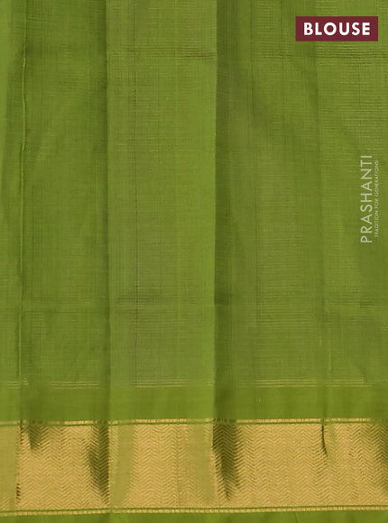 Silk cotton saree violet and light green with allover vairaosi pattern and zari woven border
