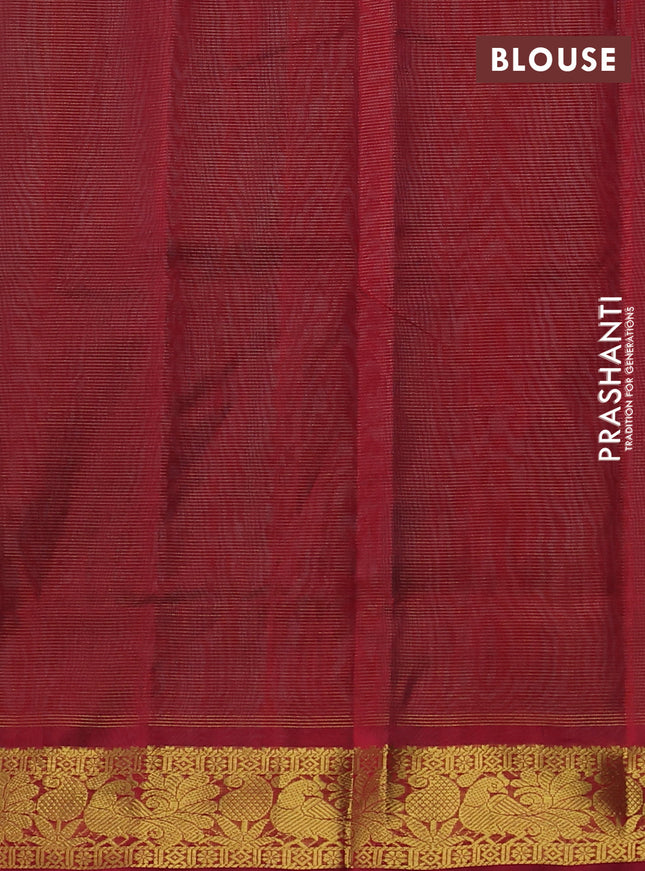 Silk cotton saree teal green and maroon with allover vairaosi pattern and zari woven border