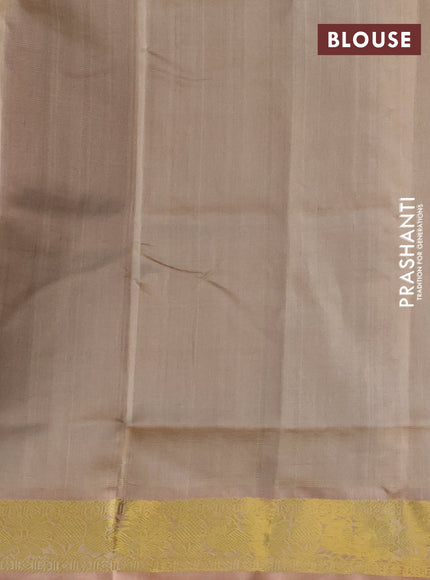 Silk cotton saree blue and sandal with allover vairaosi pattern and zari woven border