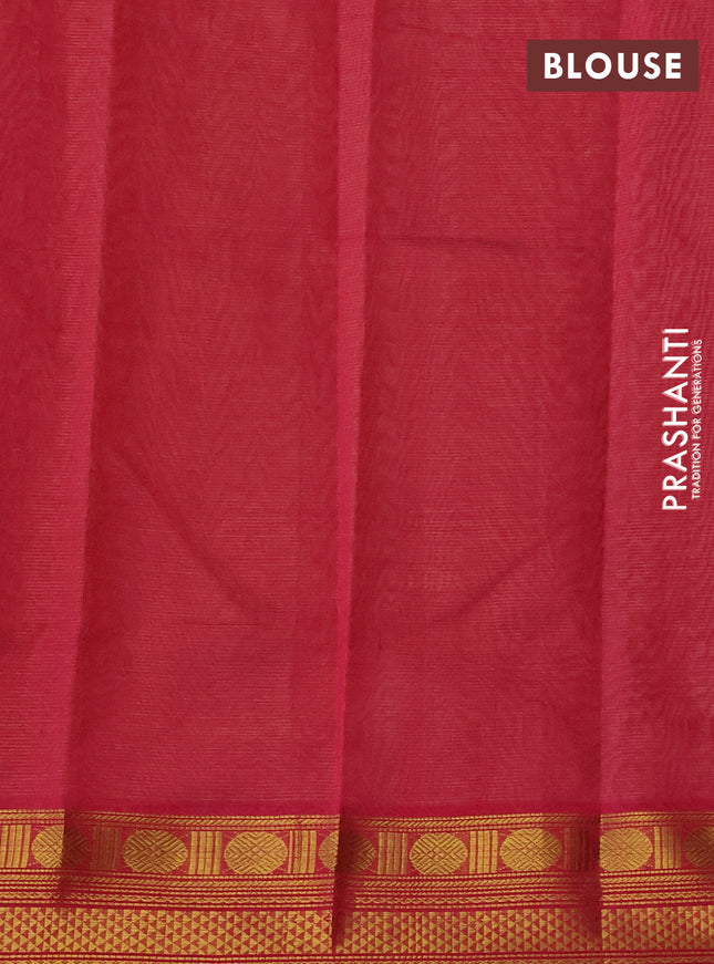Silk cotton saree beige and pink with allover vairaosi pattern and zari woven border