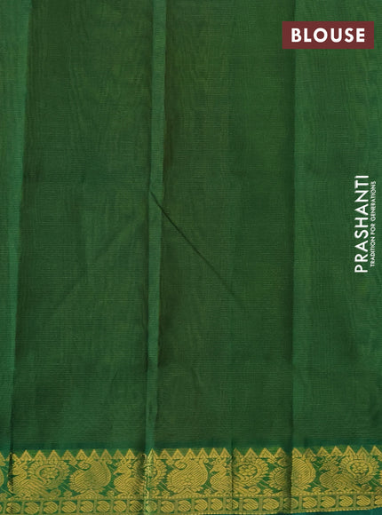 Silk cotton saree dual shade of mustard yellow and green with allover vairaosi pattern and zari woven border
