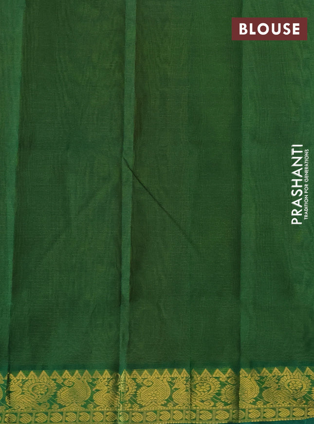 Silk cotton saree dual shade of mustard yellow and green with allover vairaosi pattern and zari woven border
