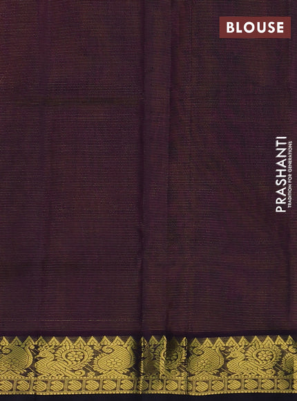 Silk cotton saree dual shade of pink and navy blue with allover vairaosi pattern and zari woven border