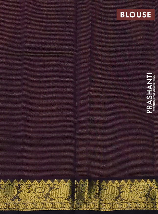 Silk cotton saree dual shade of pink and navy blue with allover vairaosi pattern and zari woven border