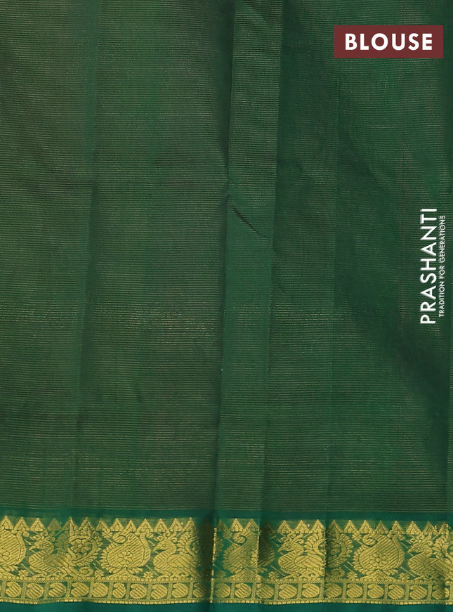 Silk cotton saree pink and green with allover vairaosi pattern and zari woven border