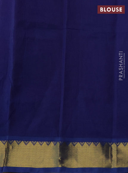 Silk cotton saree purple and blue with zari woven buttas and zari woven border