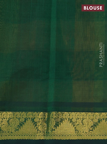 Silk cotton saree multi colour and green with allover paalum pazhamum checks & buttas and zari woven border