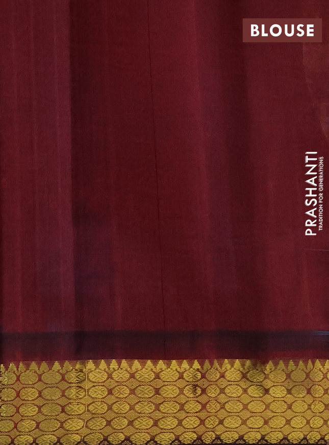 Silk cotton saree cs blue and maroon with allover paalum pazhamum checks & buttas and zari woven border