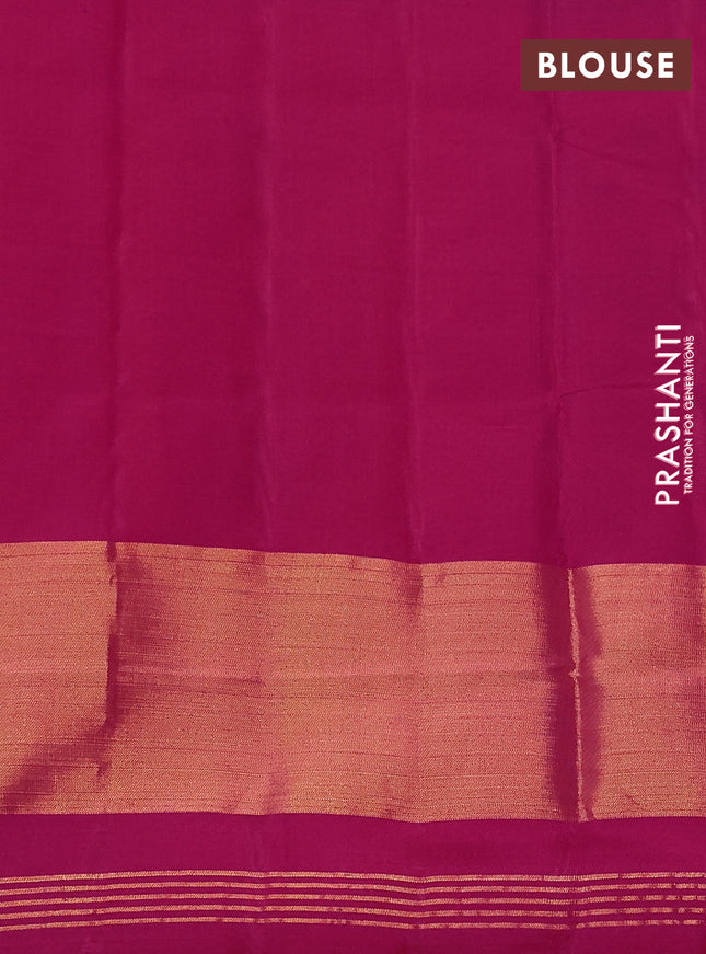 Rajkot patola silk saree green and pink with plain body and ikat woven zari border
