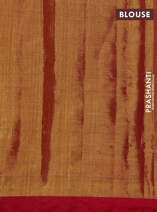 Rajkot patola tissue silk saree yellow and red with allover ikat weaves and ikat woven zari border