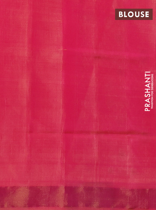 Rajkot patola silk saree yellow and dual shade of pink with allover ikat weaves and ganga jamuna border