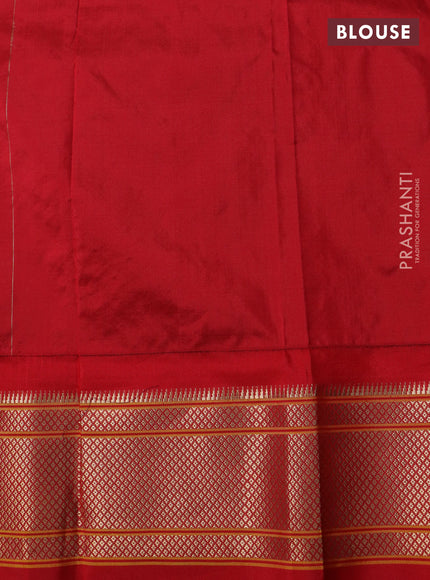 Pure paithani silk saree purple and red with allover zari woven buttas and paithani design weaving pallu