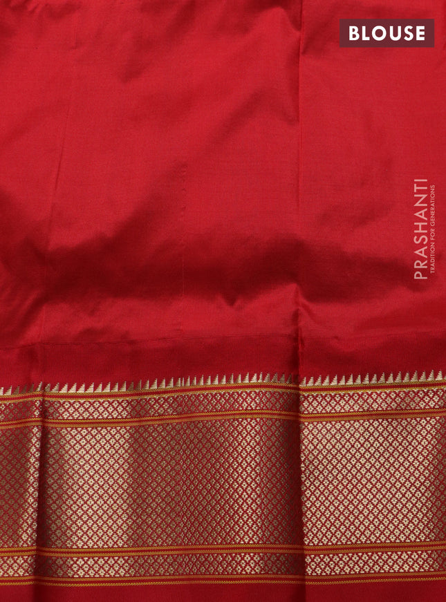 Pure paithani silk saree purple and red with allover zari woven buttas and paithani design weaving pallu