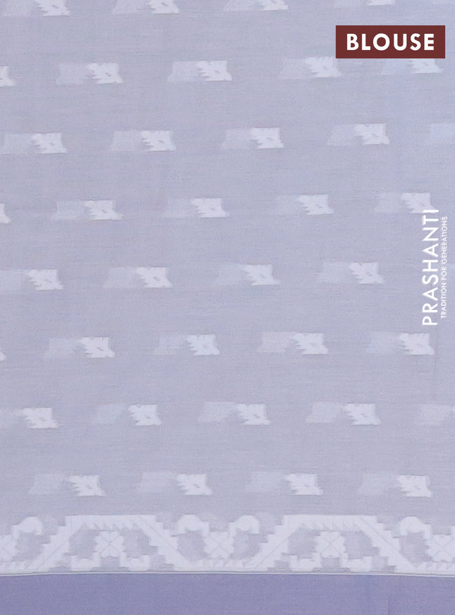 Khadi cotton saree pastel grey and grey with allover thread woven buttas and thread woven simple border