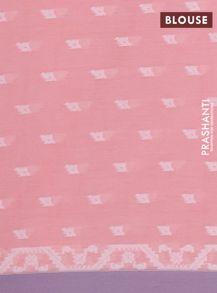 Khadi cotton saree peach orange and grey with allover thread woven buttas and thread woven simple border