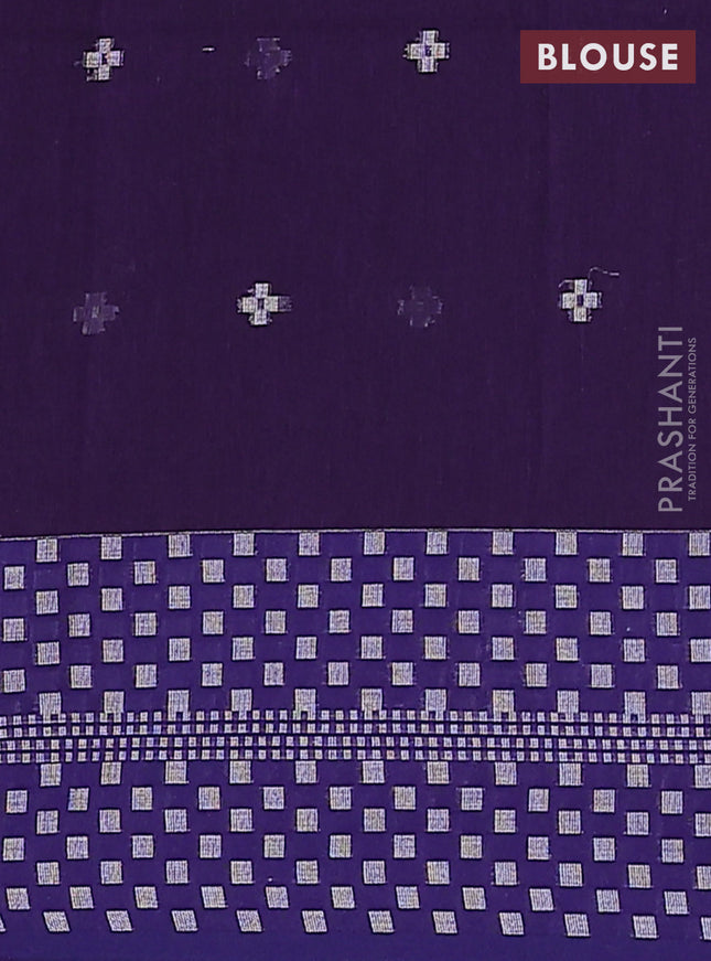 Khadi cotton saree purple and violet with thread woven buttas and thread woven border