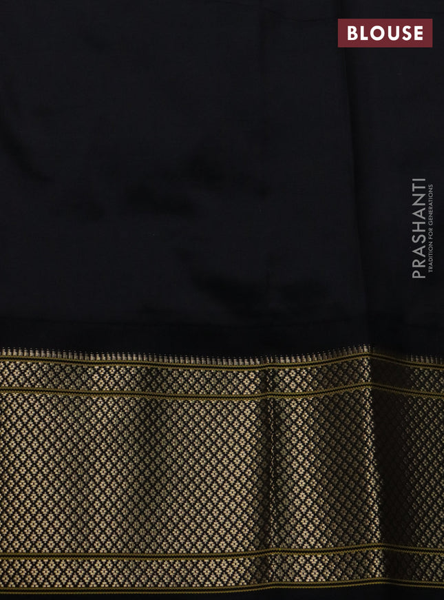 Pure paithani silk saree red and black with annam zari woven buttas and zari woven korvai border