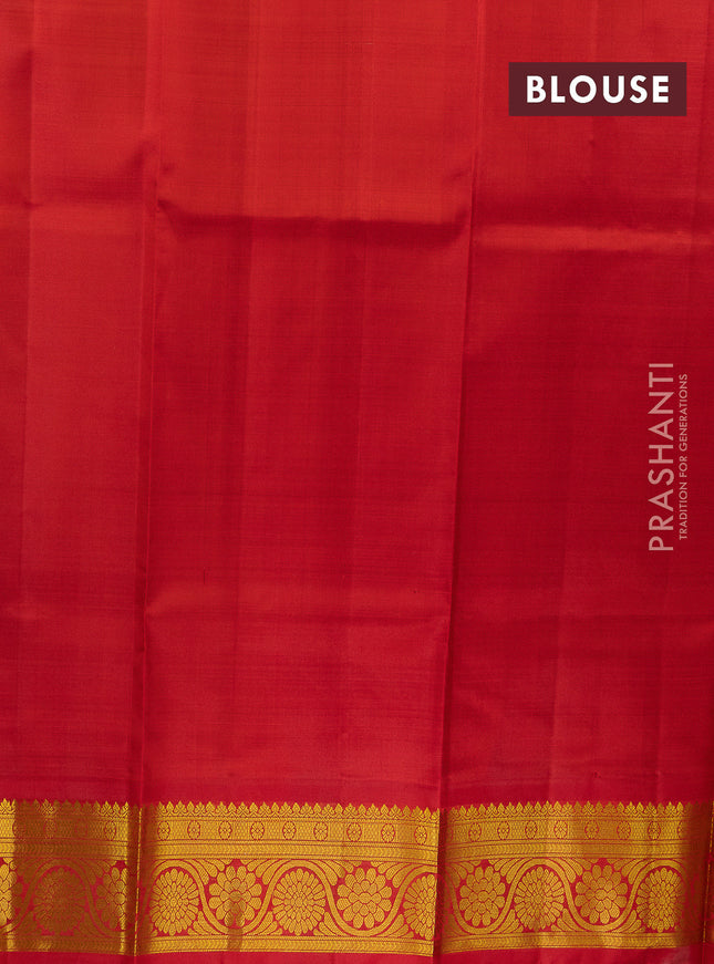 Pure silk lehenga dhawani cream and red with allover checked pattern and rich zari woven korvai border