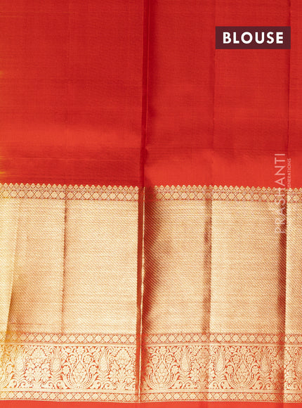 Pure silk lehenga dhawani orange and red with zari woven buttas and long rich zari woven border