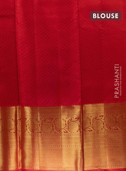 Pure silk lehenga dhawani violet and red with allover silver zari woven elephant brocade weaves and long rich zari woven border