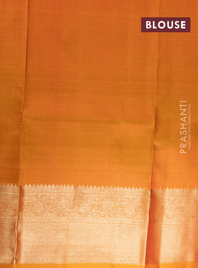 Pure silk lehenga dhawani pink and dual shade of mustard yellow with allover zari woven butta weaves and rich zari woven border