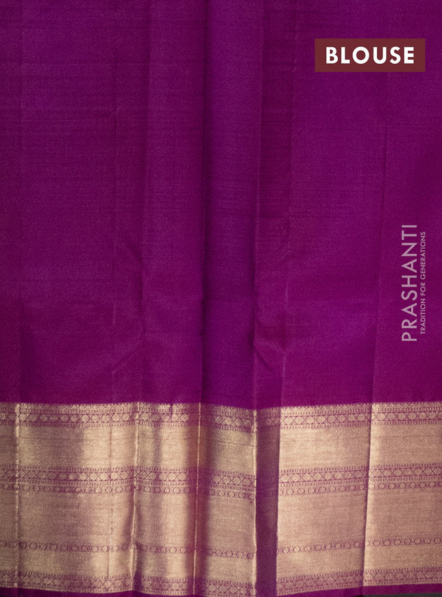 Pure silk lehenga dhawani teal blue and purple with zari woven buttas and rich zari woven korvai border