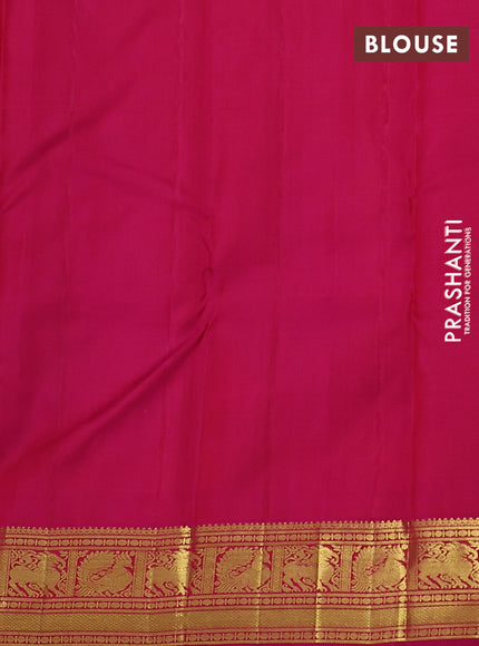 Pure kanchipuram silk saree maroon and pink with annam & rudhraksha zari woven buttas and rich zari woven border