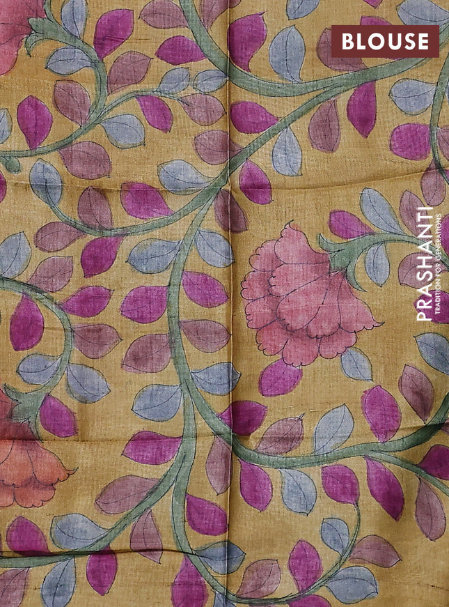 Mangalgiri silk cotton saree teal green and mustard yellow with allover silver zari checked pattern and silver zari woven border