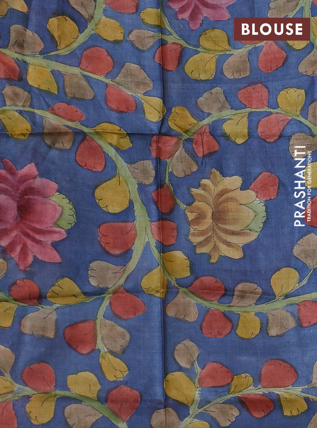 Mangalgiri silk cotton saree pale yellow and bluish grey with palin body and long annam silver zari woven border