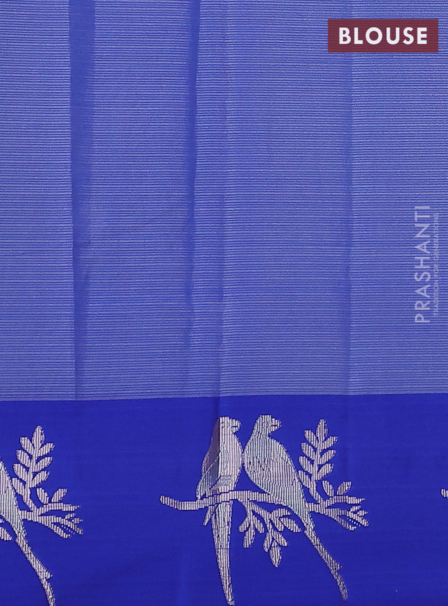 Cotton zari kota saree teal green and blue with zari woven floral buttas and zari woven butta border